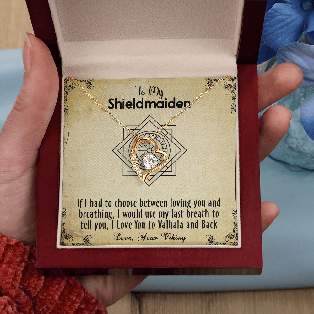 424C To my Shieldmaiden Necklace, Gift for Wife Necklace, Viking Style Necklace