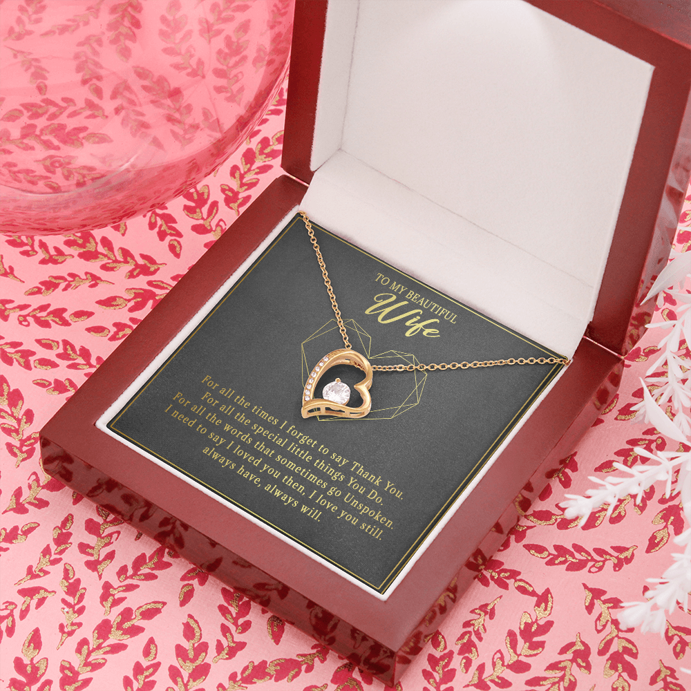 74C Necklace To Beautiful Wife, Cute Gift for Her From Husband, I LOVE YOU Forever