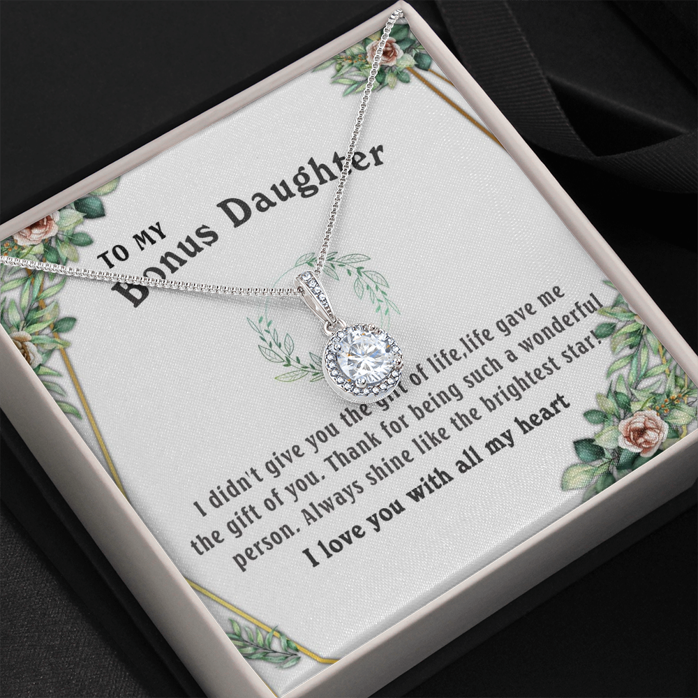 6E To my Bonus Daughter Necklace, Bonus Daughter, Step Daughter Gift, Step Dad Gift