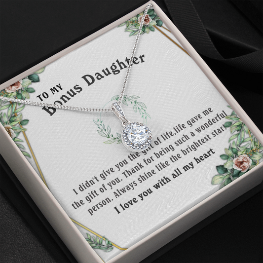 6E To my Bonus Daughter Necklace, Bonus Daughter, Step Daughter Gift, Step Dad Gift
