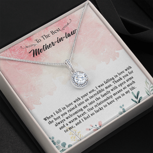 145E Necklace To The Best Mother In Law, Perfect Gift for Mom, Love You Mom Necklace