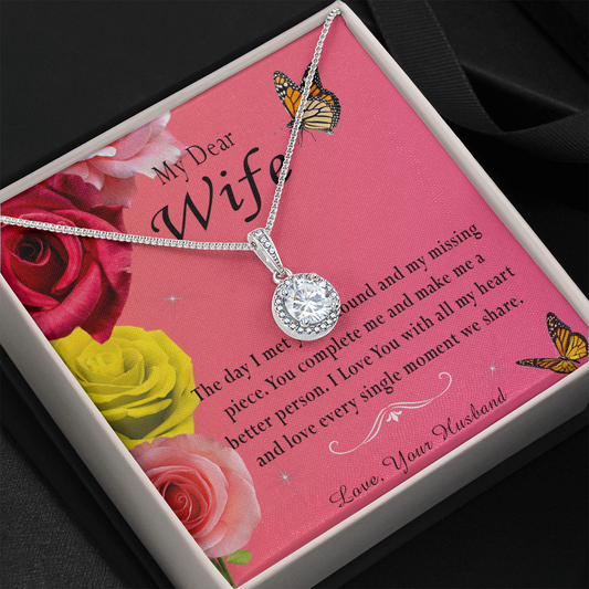 135E Necklace My Dear Wife, Necklace Gift for Wife From Husband, Birthday Gift
