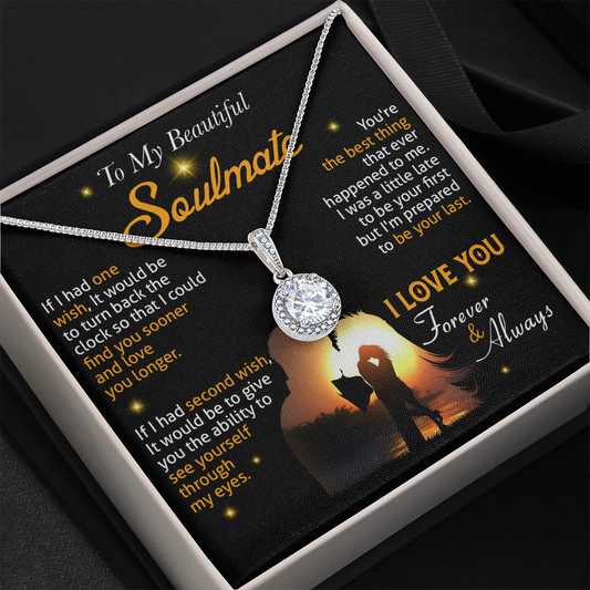 N0E To My Soulmate Necklace, Gift For Wife Girlfriend From Husband, Valentines Day