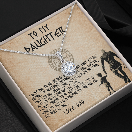 13E To my Daughter Necklace, Viking Dad Gift for Daughter, Daughter Birthday Gifts