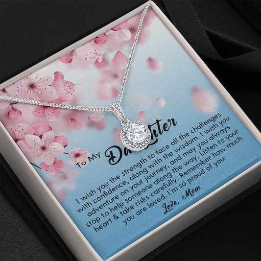 132E Necklace To My Daughter, Gift for Daughter from Mom, Daughter Birthday Gift