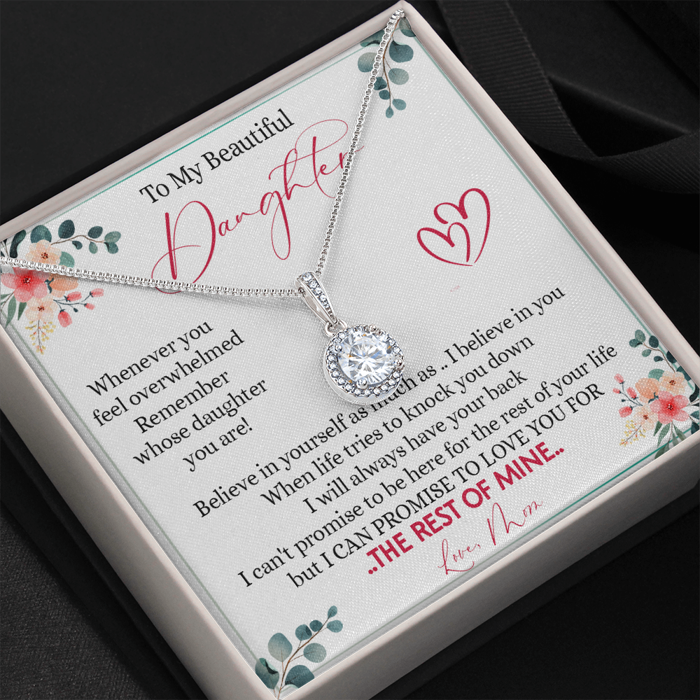 149E Necklace To My Beautiful Daughter, Daughter Birthday Gift from Mom, I Love You