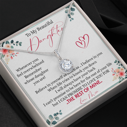 149E Necklace To My Beautiful Daughter, Daughter Birthday Gift from Mom, I Love You