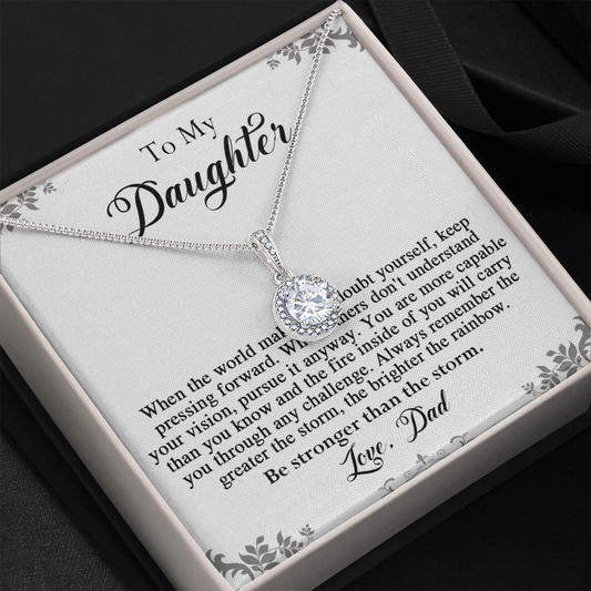 141E To My Daughter Necklace, Perfect Gift for Daughter From Dad, I Love You Daughter