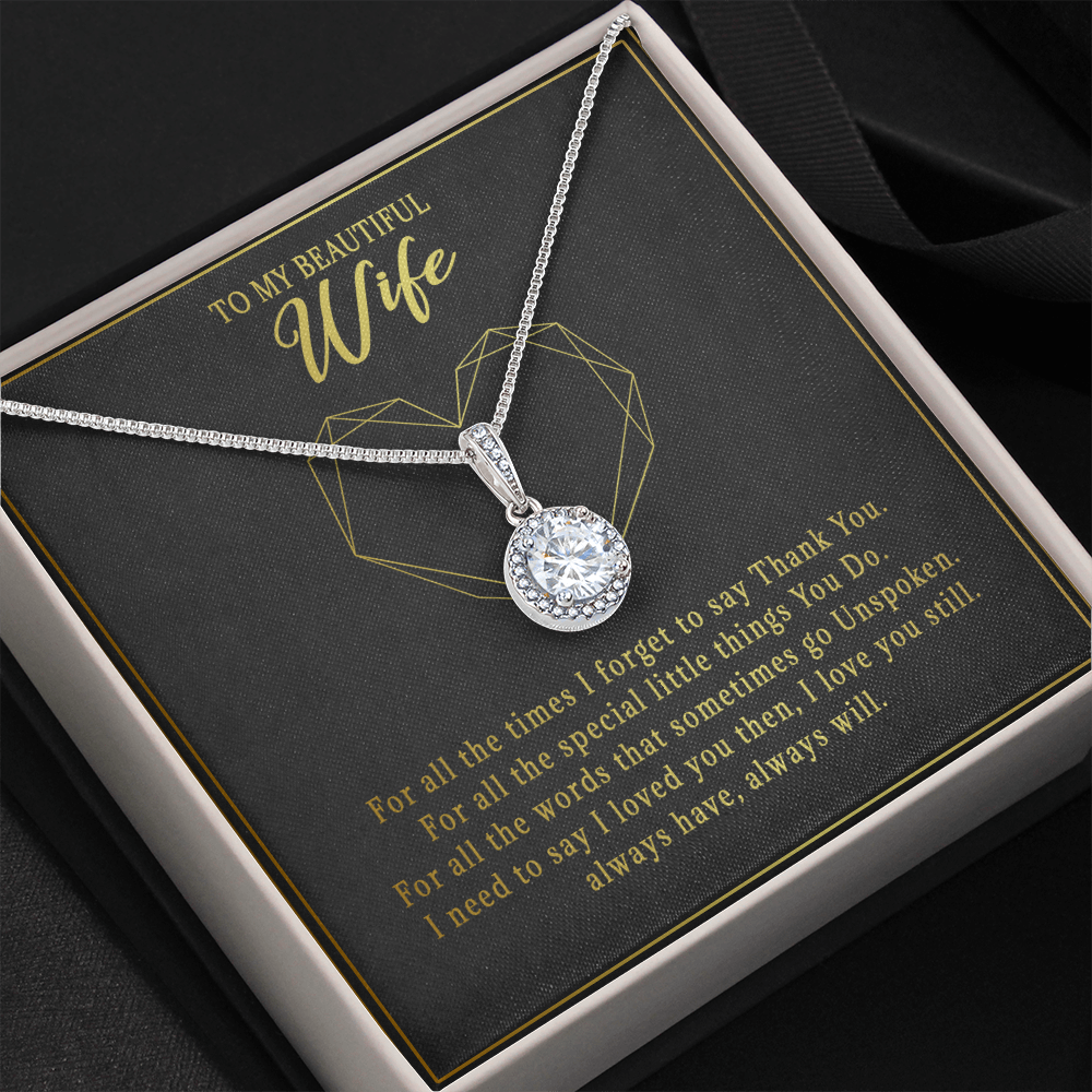 74E Necklace To Beautiful Wife, Cute Gift for Her From Husband, I LOVE YOU Forever