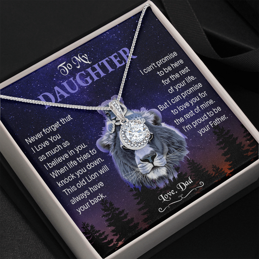 4 Necklace To My Daughter Birthday Gift from Lion Dad Never Forget That I Love You