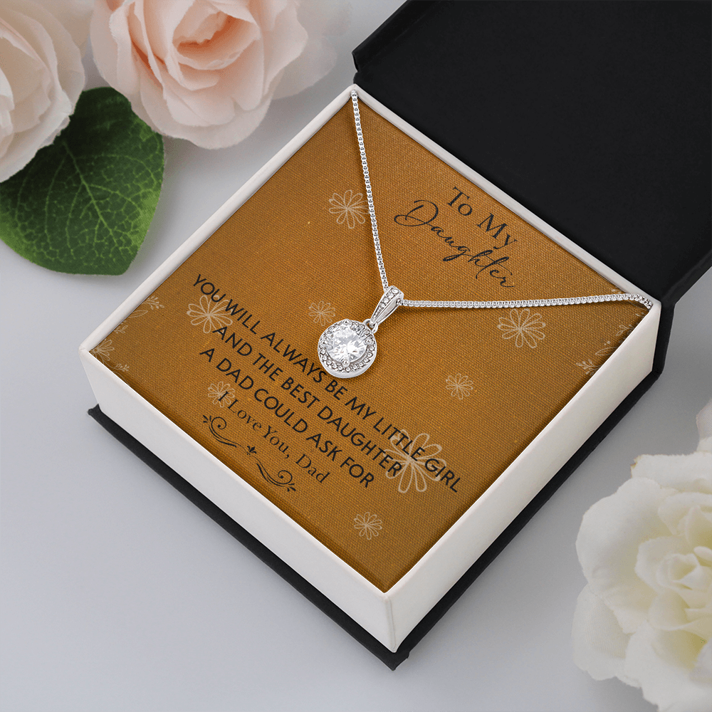 140E To My Daughter Necklace, Perfect Gift for Daughter From Dad, I Love You Always
