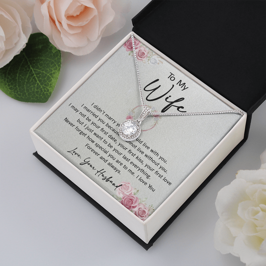 73E Necklace To Wife, Perfect Gift for Her From Husband, I LOVE YOU Forever & Always