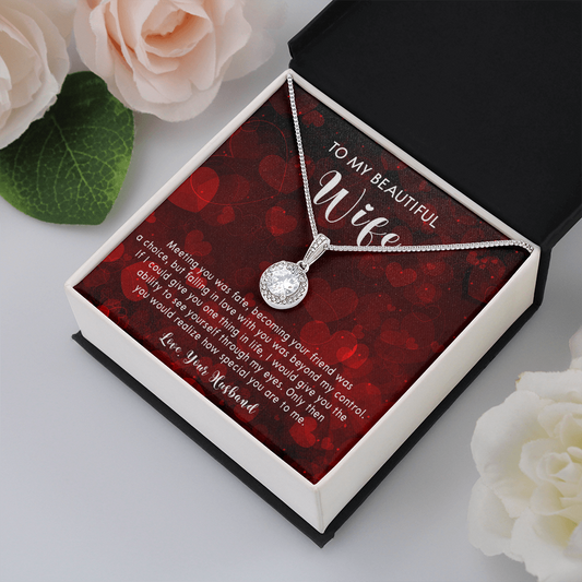 253E Necklace To My Beautiful Wife, Gift for Her From Husband, Couple In Love Gift