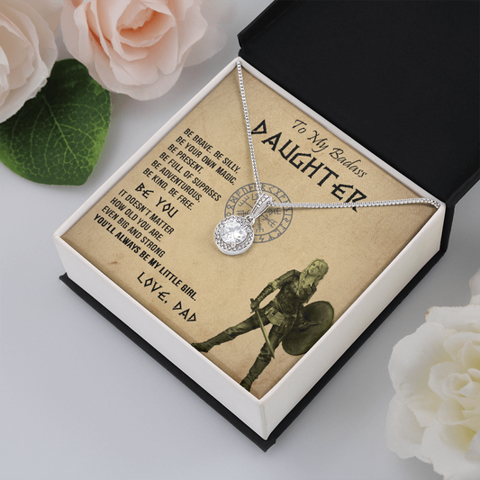 20E Viking Necklace Gift for Badass Daughter, Necklace Gift for Her From Viking Dad
