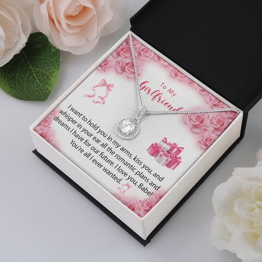 256E Necklace To My Girlfriend, Gift for Her From Boyfriend, Love Rose Gift for Girl