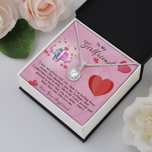 255E Necklace To My Girlfriend, Gift for Her From Boyfriend, Loving Couple Birds Gift