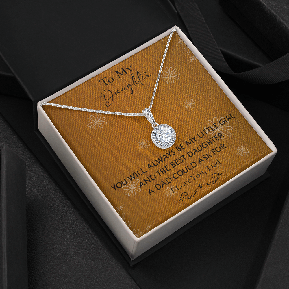 140E To My Daughter Necklace, Perfect Gift for Daughter From Dad, I Love You Always