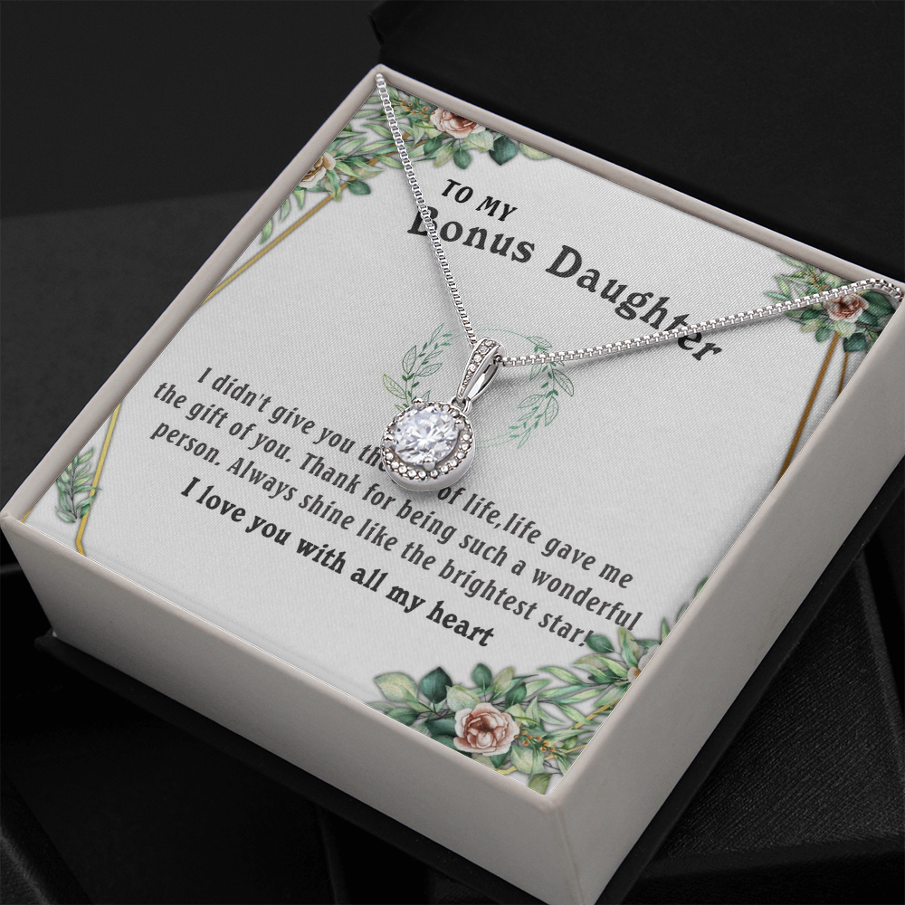 6E To my Bonus Daughter Necklace, Bonus Daughter, Step Daughter Gift, Step Dad Gift
