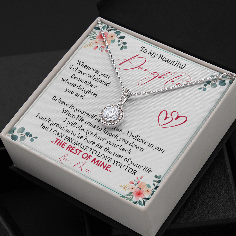 149E Necklace To My Beautiful Daughter, Daughter Birthday Gift from Mom, I Love You