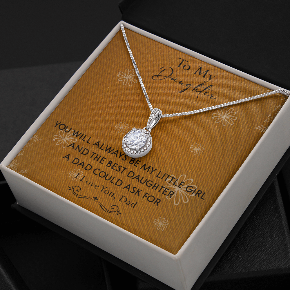 140E To My Daughter Necklace, Perfect Gift for Daughter From Dad, I Love You Always