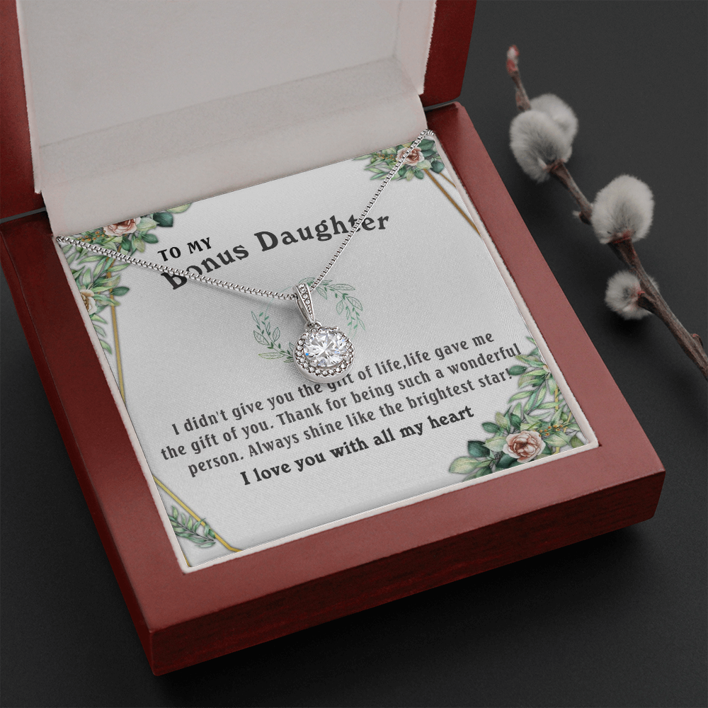 6E To my Bonus Daughter Necklace, Bonus Daughter, Step Daughter Gift, Step Dad Gift