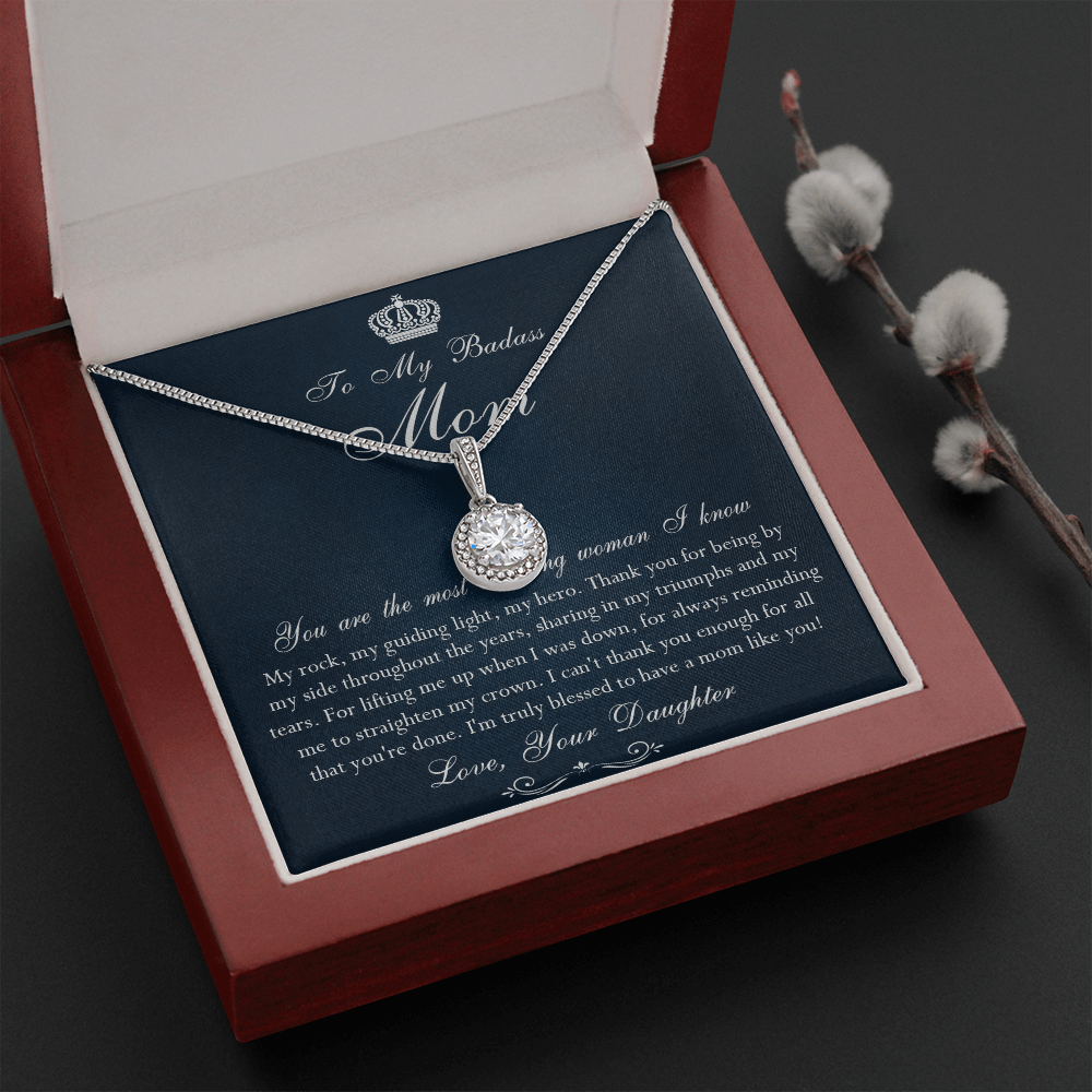 142E Necklace To My Badass Mom, Amazing Woman Necklace, I Love Mom Gift From Daughter
