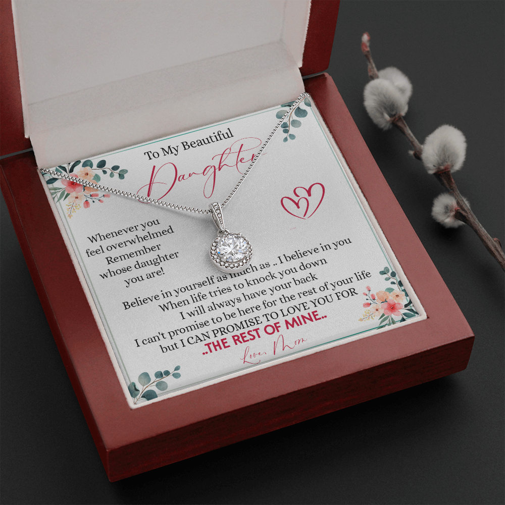 149E Necklace To My Beautiful Daughter, Daughter Birthday Gift from Mom, I Love You