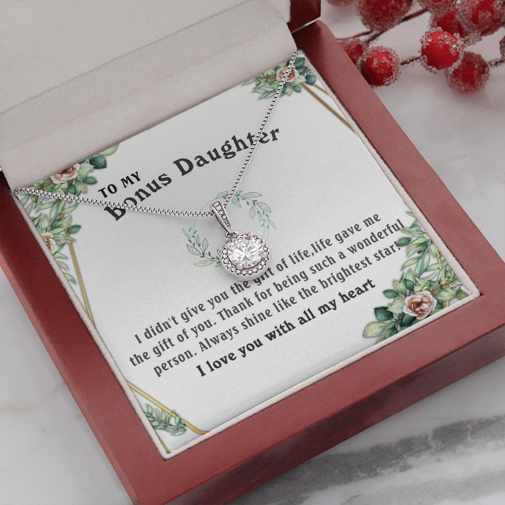 6E To my Bonus Daughter Necklace, Bonus Daughter, Step Daughter Gift, Step Dad Gift