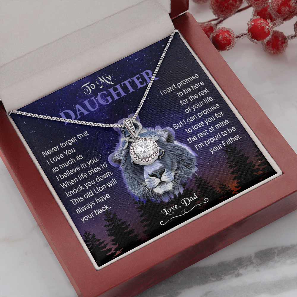 4 Necklace To My Daughter Birthday Gift from Lion Dad Never Forget That I Love You