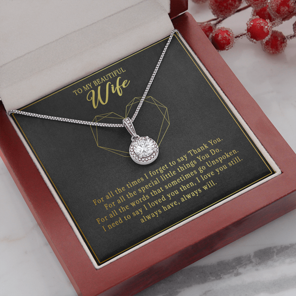 74E Necklace To Beautiful Wife, Cute Gift for Her From Husband, I LOVE YOU Forever