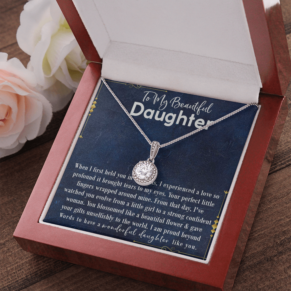 9E To My Beautiful Daughter Love Gift Luxury Alluring Beauty Necklace For Daughter