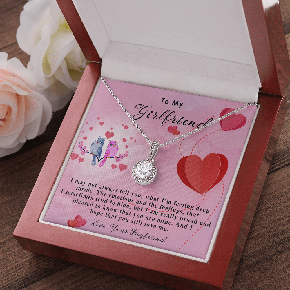 255E Necklace To My Girlfriend, Gift for Her From Boyfriend, Loving Couple Birds Gift