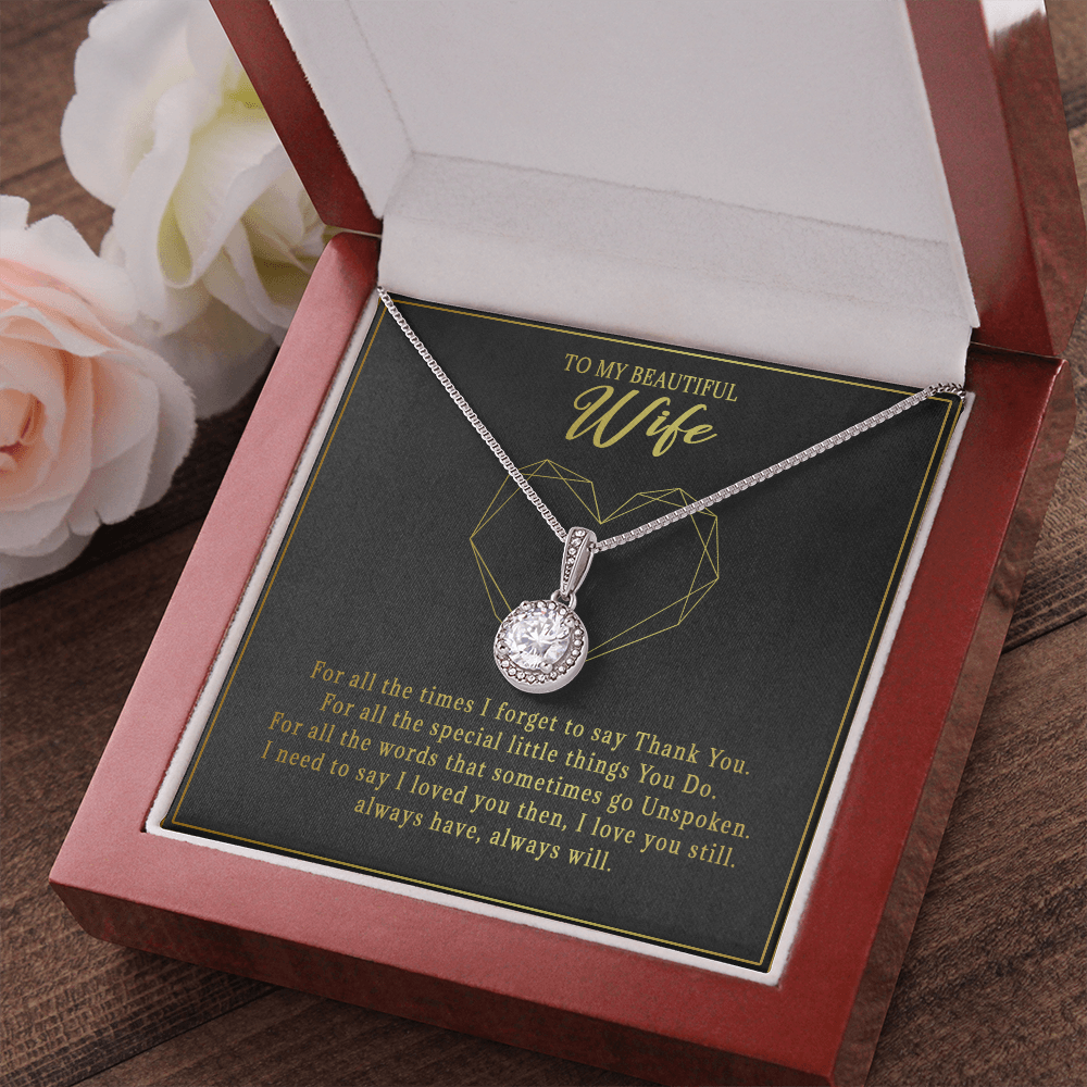 74E Necklace To Beautiful Wife, Cute Gift for Her From Husband, I LOVE YOU Forever