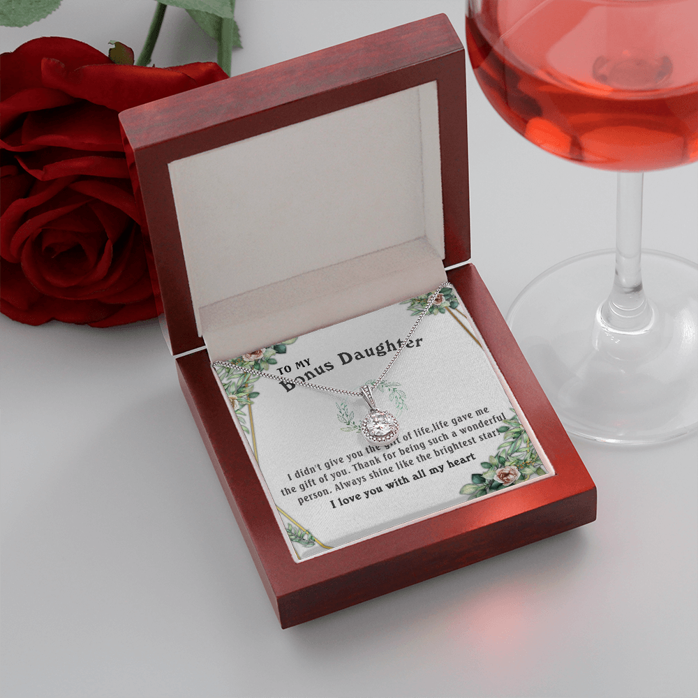 6E To my Bonus Daughter Necklace, Bonus Daughter, Step Daughter Gift, Step Dad Gift