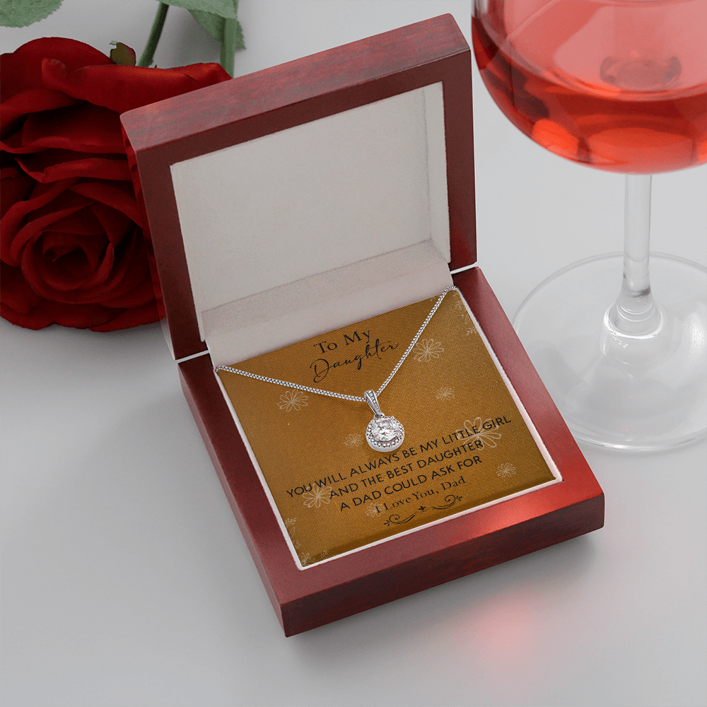 140E To My Daughter Necklace, Perfect Gift for Daughter From Dad, I Love You Always