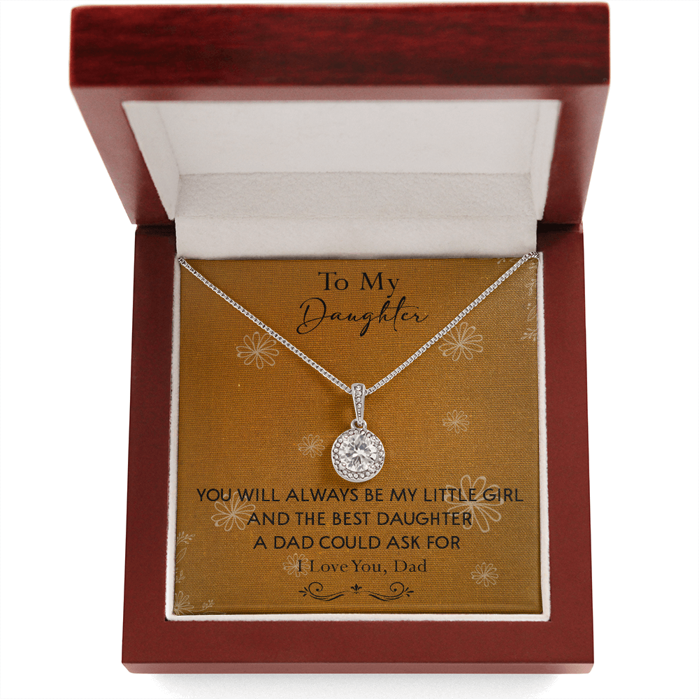 140E To My Daughter Necklace, Perfect Gift for Daughter From Dad, I Love You Always