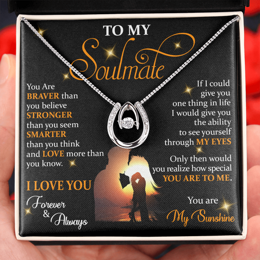 Q1F To My Soulmate Necklace, Gift For Wife Girlfriend From Husband, Love My Sunshine