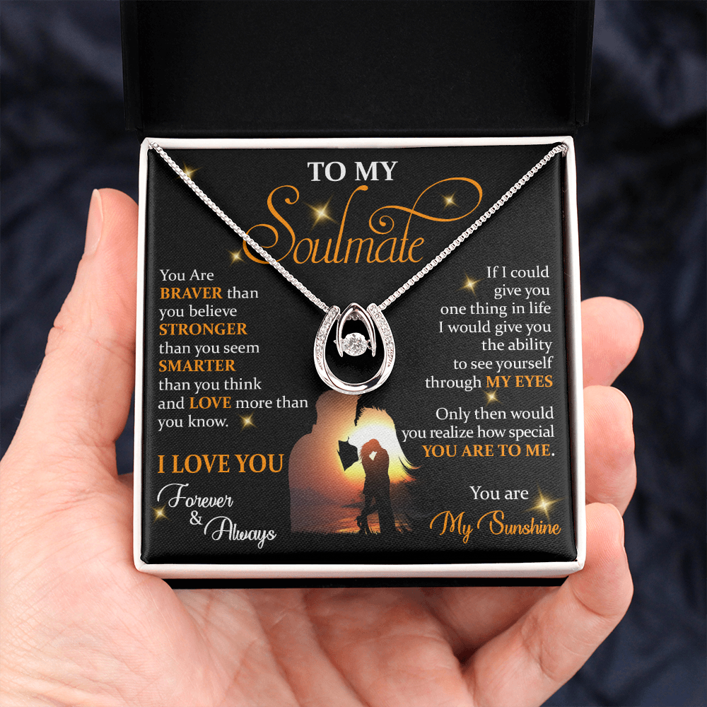 Q1F To My Soulmate Necklace, Gift For Wife Girlfriend From Husband, Love My Sunshine