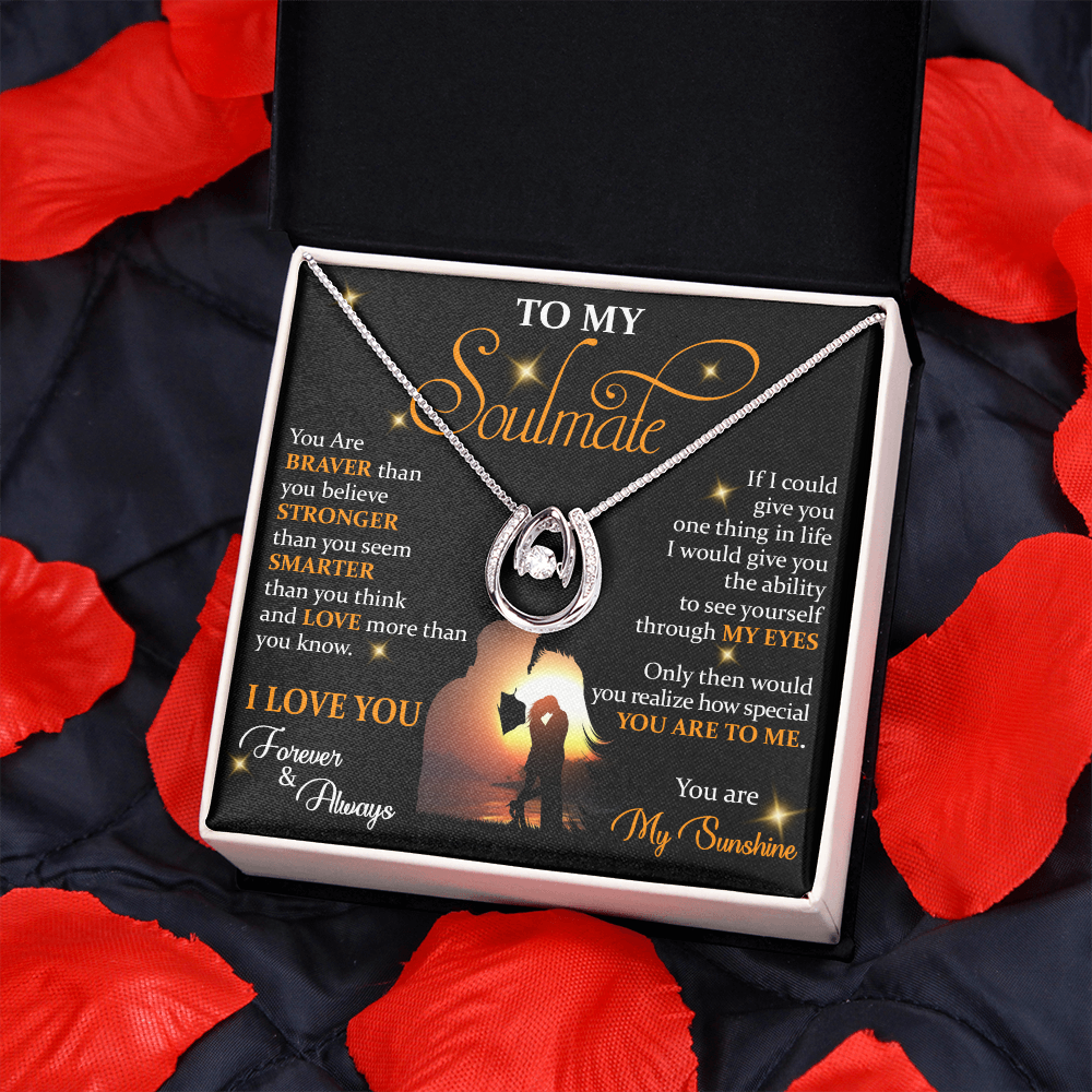 Q1F To My Soulmate Necklace, Gift For Wife Girlfriend From Husband, Love My Sunshine