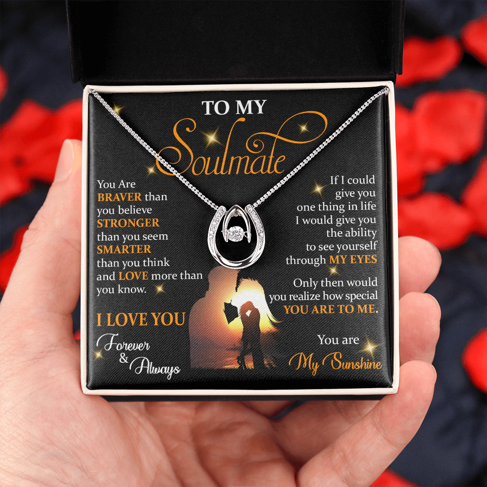 Q1F To My Soulmate Necklace, Gift For Wife Girlfriend From Husband, Love My Sunshine