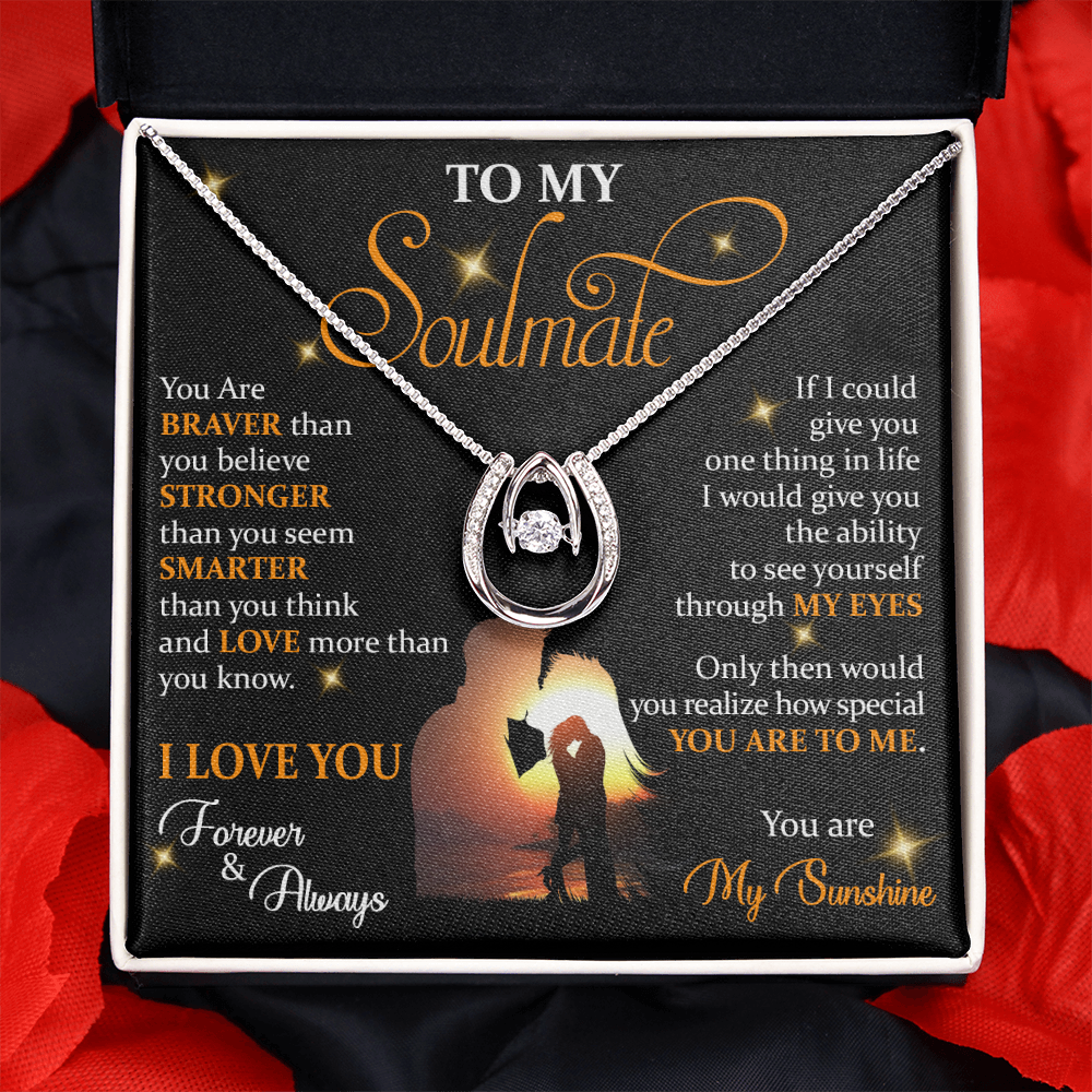 Q1F To My Soulmate Necklace, Gift For Wife Girlfriend From Husband, Love My Sunshine