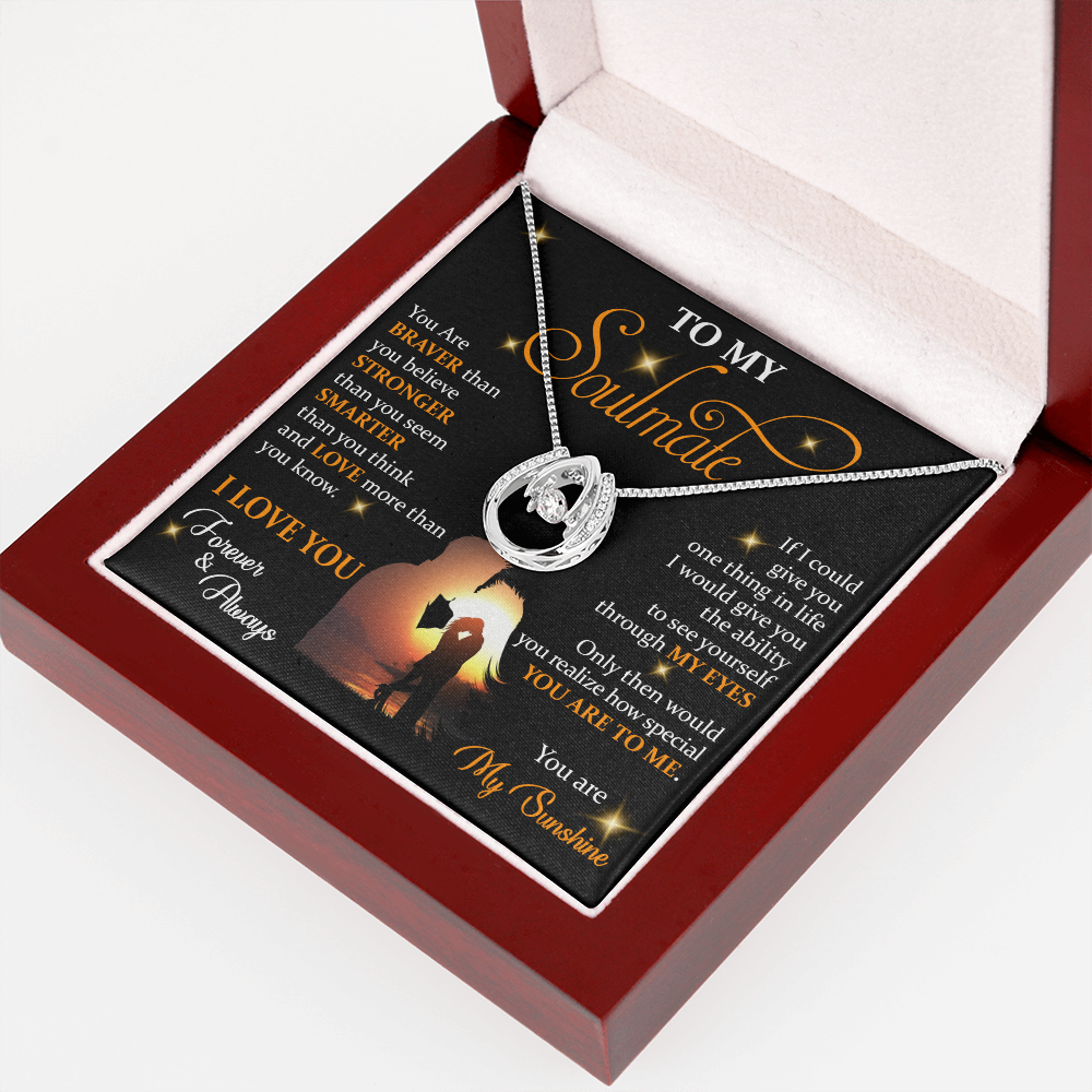 Q1F To My Soulmate Necklace, Gift For Wife Girlfriend From Husband, Love My Sunshine