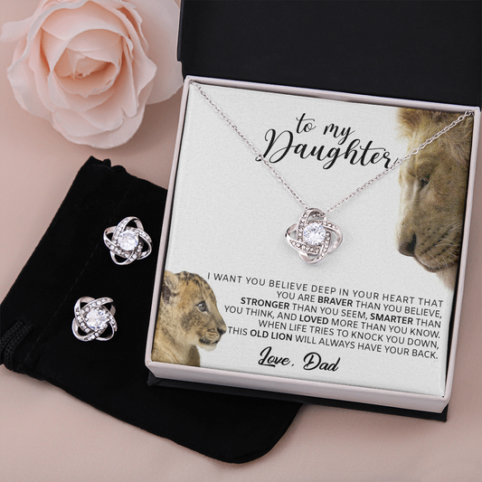 161 To My Daughter Necklace Gift From Dad, This Old Lion Will Always Have Your Back