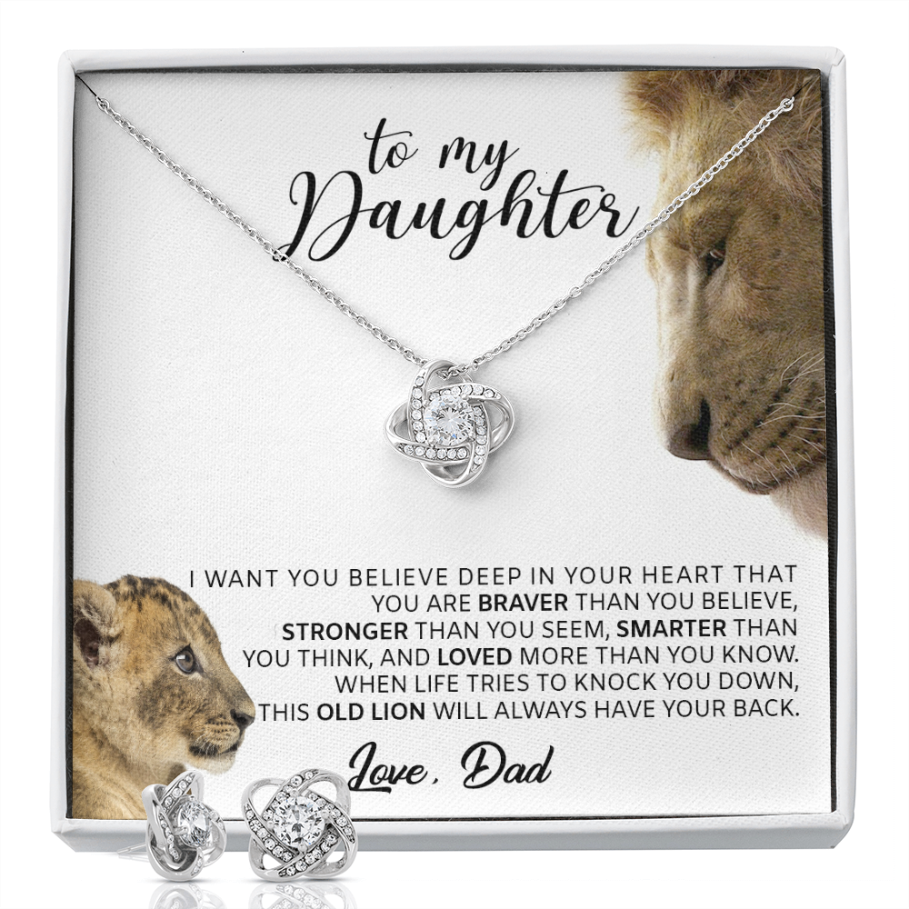 161 To My Daughter Necklace Gift From Dad, This Old Lion Will Always Have Your Back