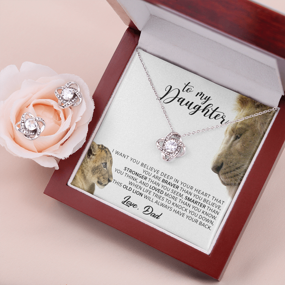 161 To My Daughter Necklace Gift From Dad, This Old Lion Will Always Have Your Back