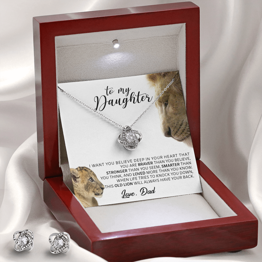 161 To My Daughter Necklace Gift From Dad, This Old Lion Will Always Have Your Back