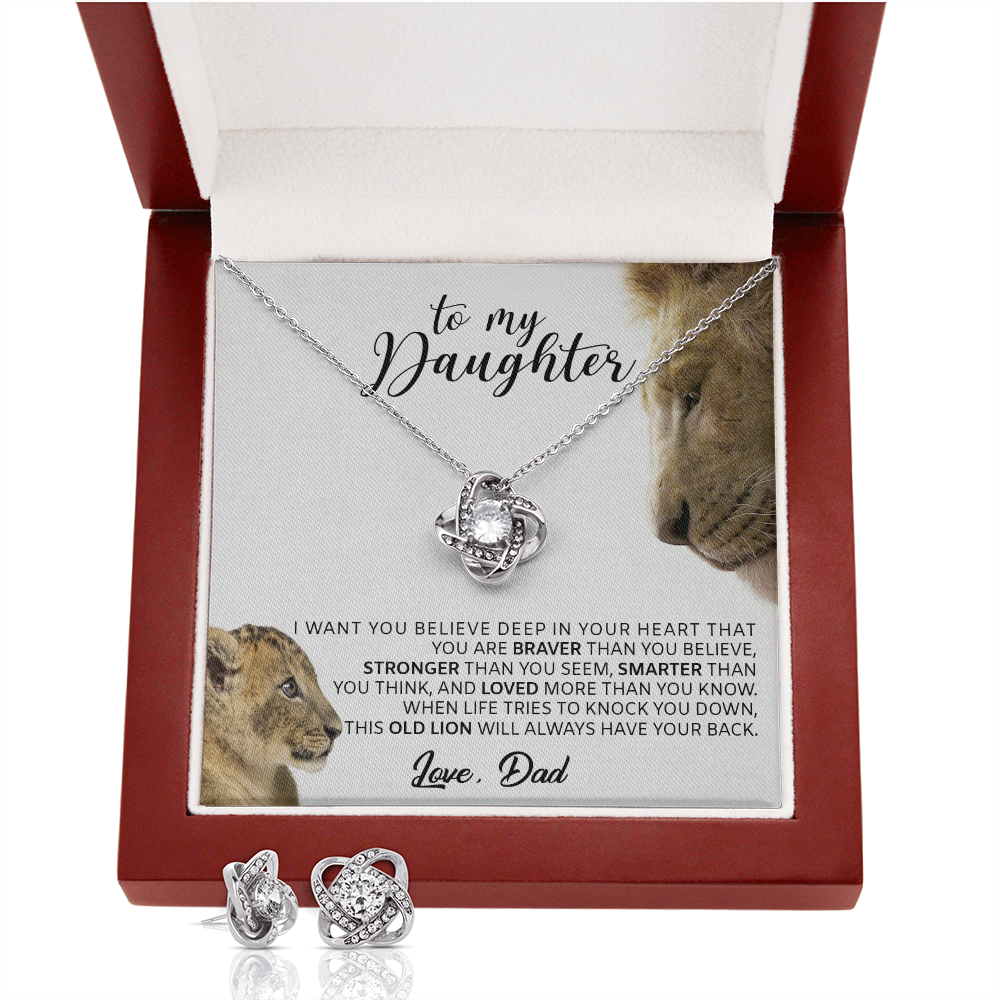161 To My Daughter Necklace Gift From Dad, This Old Lion Will Always Have Your Back