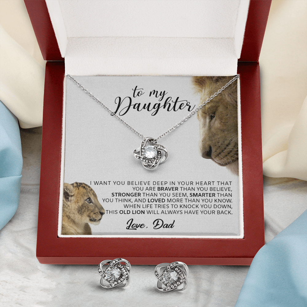 161 To My Daughter Necklace Gift From Dad, This Old Lion Will Always Have Your Back