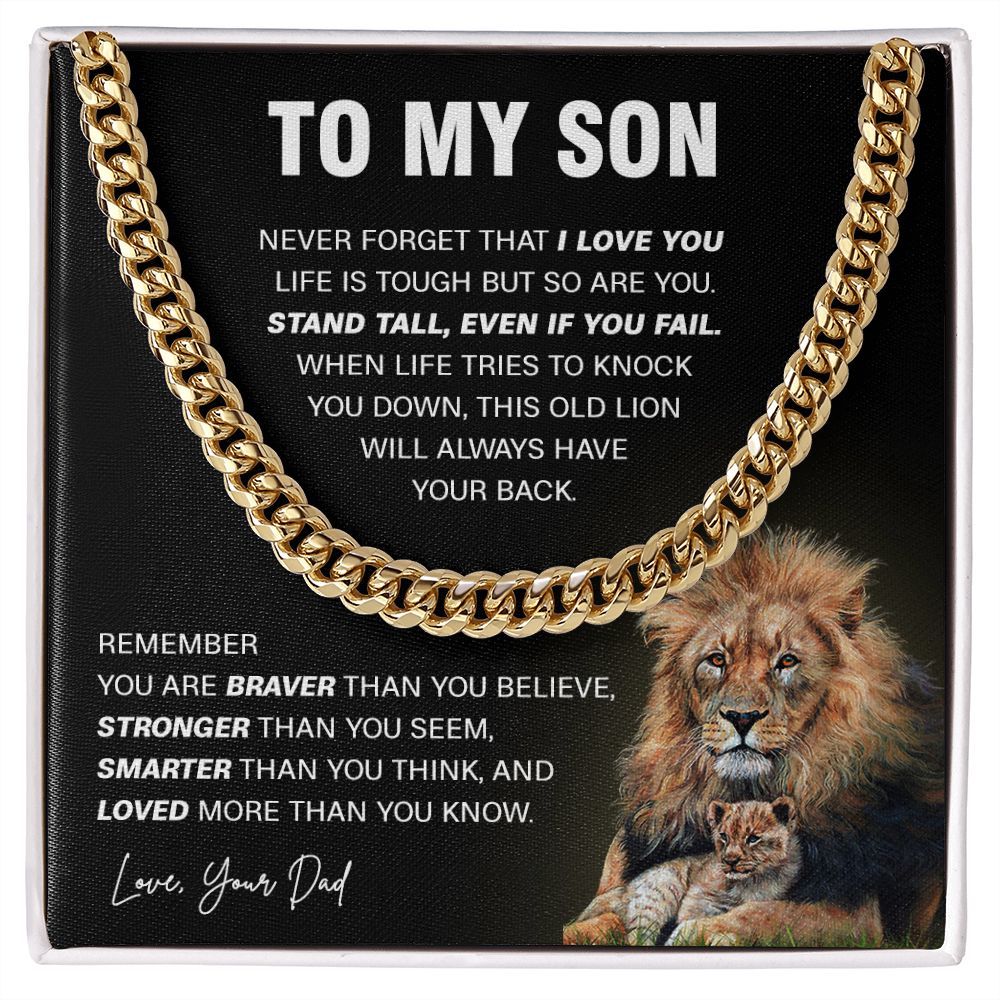 640 To My Son Necklace Lion, Gift for Son,To My Son From Dad, Birthday Gift For Son