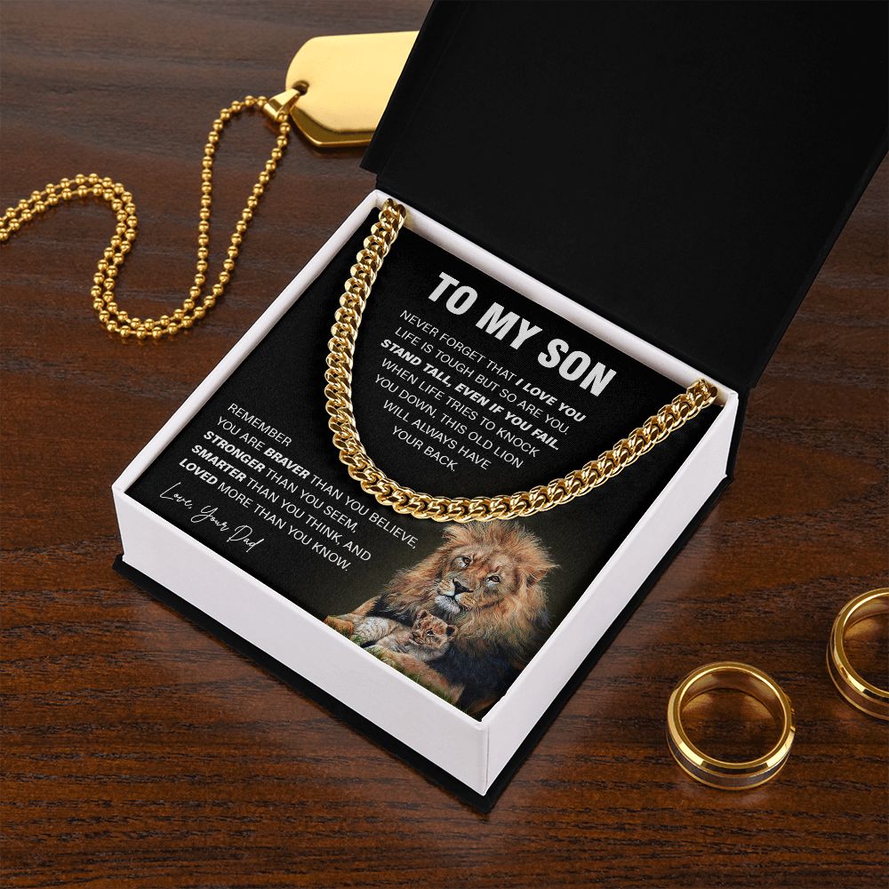 640 To My Son Necklace Lion, Gift for Son,To My Son From Dad, Birthday Gift For Son